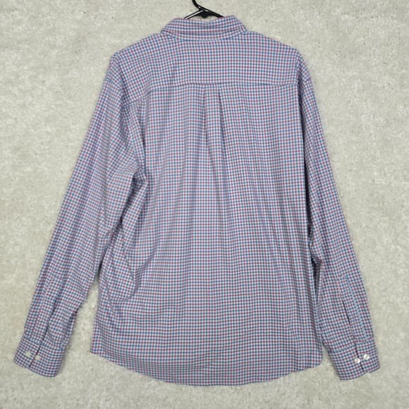 Johnnie-O Shirt Mens Medium Blue Red Plaid Button Up Prep-formance‎ Long Sleeve - Picture 8 of 12